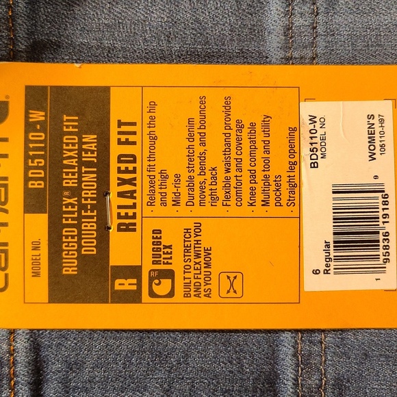 Carhartt Women's Relaxed Fit Jeans - Blue Size 6 - Picture 6 of 6